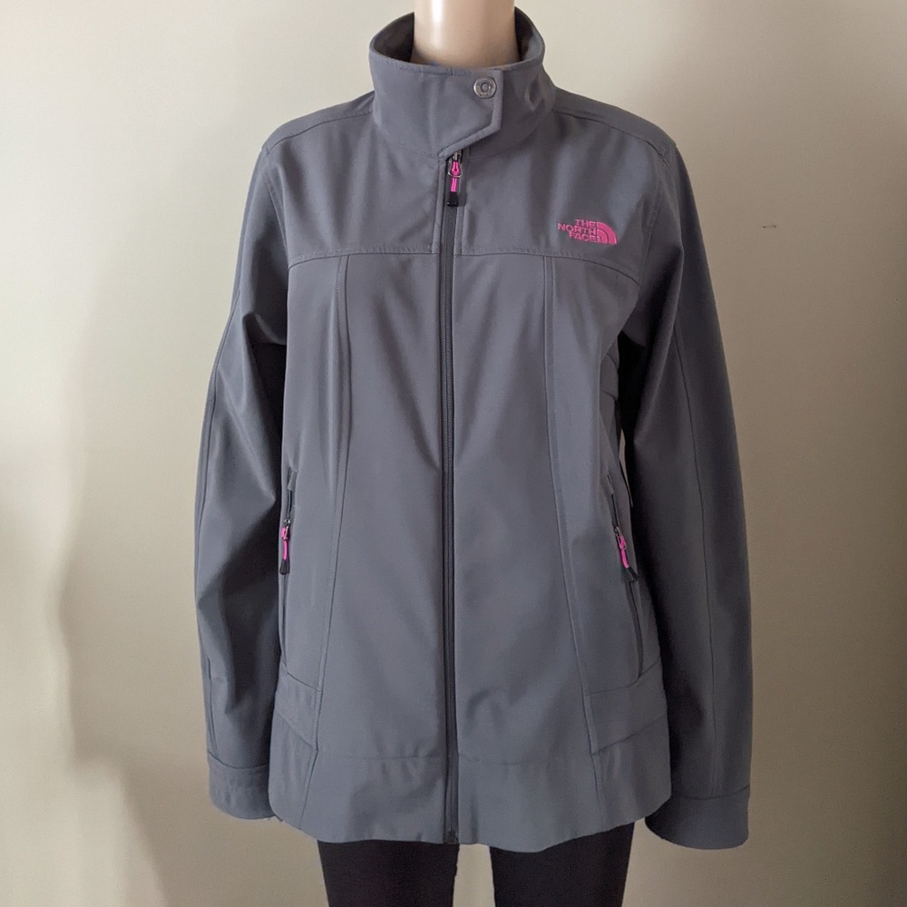 The North Face Grey Jacket Pink Accents, women’s large